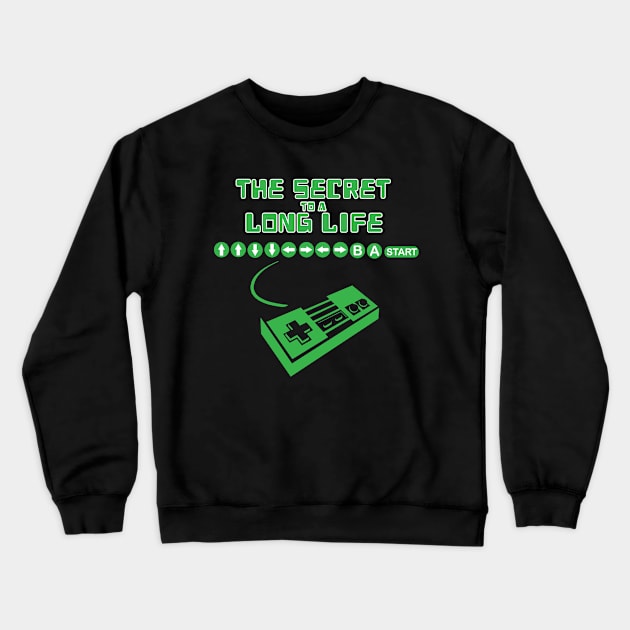 The Secret To A Long Life Crewneck Sweatshirt by KreepyKustomz